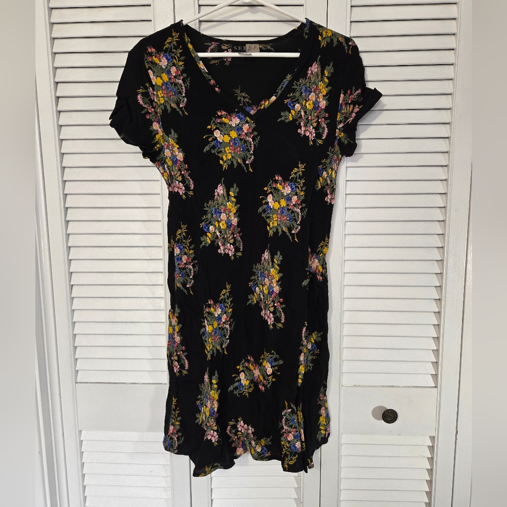 Floral Black Dress